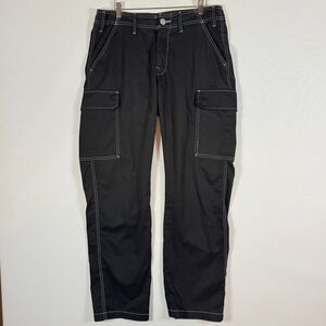 Vtg True Religion Mens‎ Pants 32 Black Cargo Utility Urban Military Army Skater